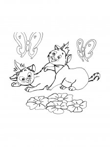 Two Cartoon Cats Coloring Page