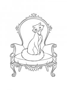 Cartoon Cat in an Armchair Coloring Page