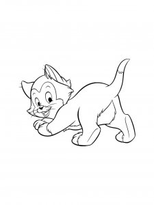 Kitten Looking Back Coloring Page