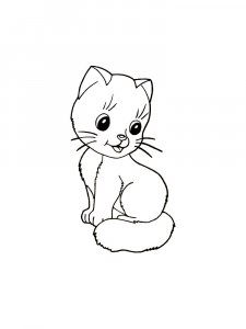 Cute Kitten Sitting Coloring Page
