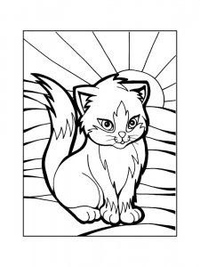 Cat Against the Sun Coloring Page