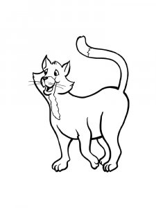 Lonely Cat Coloring Page