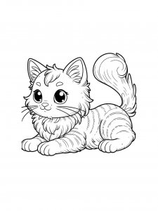 Cat Ready to Play Coloring Page