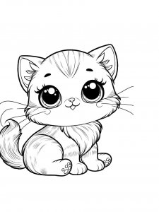 Happy Kitten Coloring Page