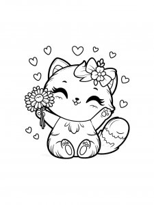 Happy Kitty Coloring Page
