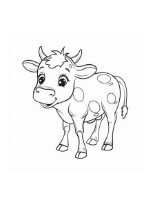 Cute Calf Coloring Page