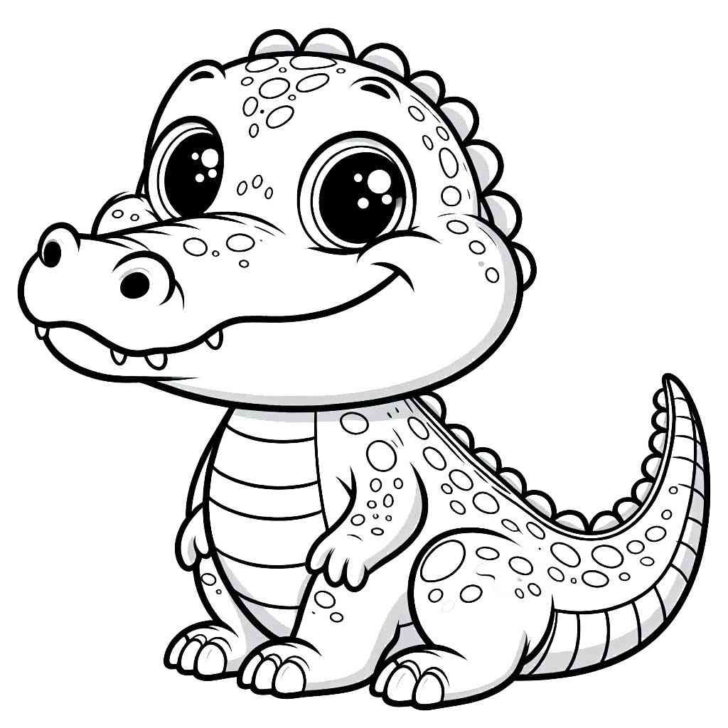 Раскраска маленький Крокодильчик