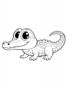 Crocodile With Big Eyes Coloring Page