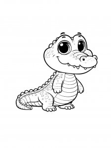 Cute Crocodile Standing Coloring Page