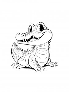 Crocodile With a Big Smile Coloring Page
