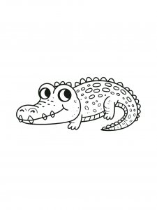 Crocodile Lying Down Coloring Page