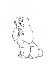 Cartoon Lady Dog Coloring Page