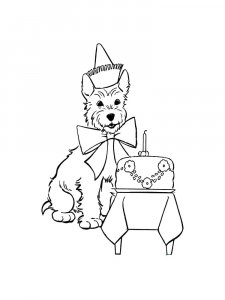 Dog Birthday Party Coloring Page