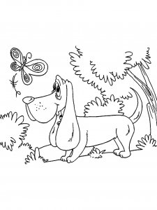 Cartoon Basset Hound Coloring Page