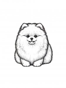 Cute Pomeranian Coloring Page