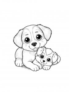 Cute Dogs Coloring Page