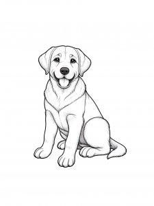 Cute Labrador Coloring Page