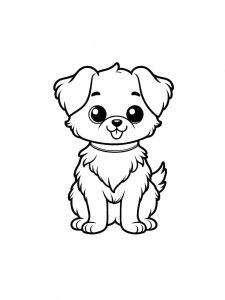 Happy Puppy Coloring Page