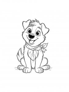 Surprised Dog Coloring Page