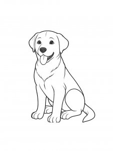 Labrador Sitting Coloring Page
