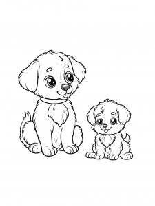 Two Small Dogs Coloring Page
