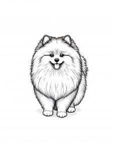 Pomeranian Front View Coloring Page