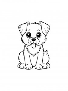 Puppy Sticking Out Its Tongue Coloring Page