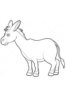 Donkey coloring page - picture 1