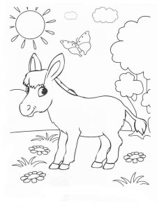 Donkey coloring page - picture 17