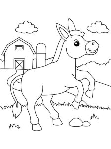 Donkey coloring page - picture 4