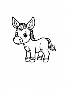 Cute Baby Donkey for Kids Coloring Page