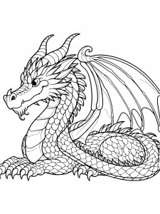 Lying Dragon Coloring Page