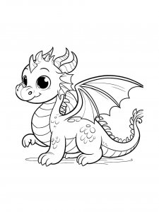 Baby Dragon Posing Coloring Page