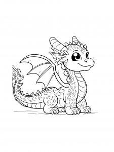 Baby Dragon Standing Coloring Page