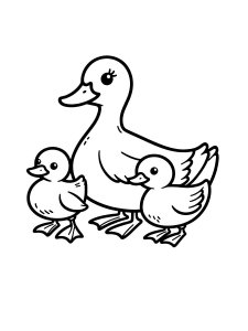 Duck Family Coloring Page