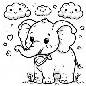 Elephant coloring page - picture 10
