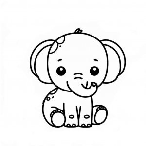 Elephant coloring page - picture 11