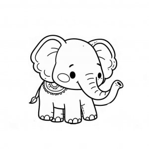 Elephant coloring page - picture 12