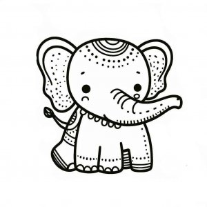 Elephant coloring page - picture 13