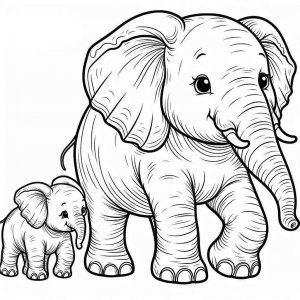 Elephant coloring page - picture 14