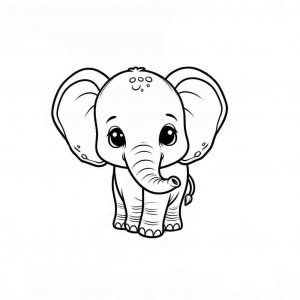 Elephant coloring page - picture 16