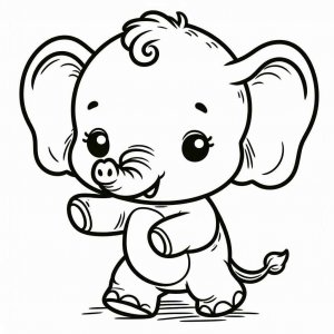 Elephant coloring page - picture 20