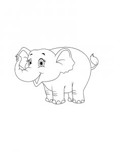 Kind Cartoon Elephant Coloring Page