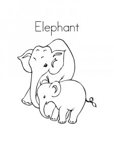 Elephant With Its Baby Coloring Page