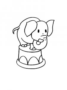 Elephant Standing on a Pedestal Coloring Page