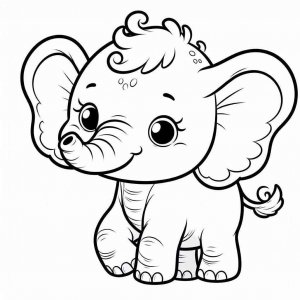 Elephant coloring page - picture 3