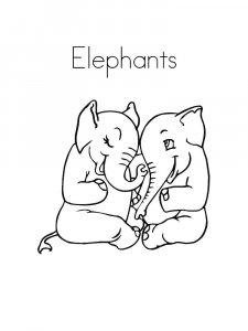 Loving Elephants Coloring Page