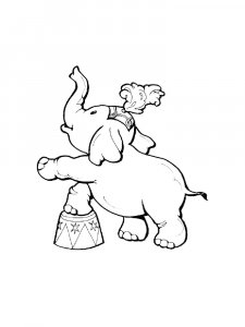 Elephant Performing in a Circus Coloring Page