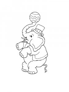Elephant Performing With a Ball Coloring Page