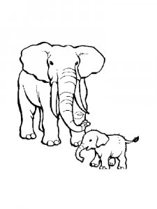 Realistic Elephants Coloring Page